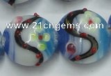 CLG818 15.5 inches 20mm flat round lampwork glass beads wholesale