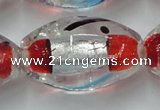 CLG858 15.5 inches 16*28mm rice lampwork glass beads wholesale