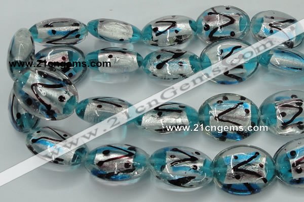 CLG859 15.5 inches 24*30mm oval lampwork glass beads wholesale