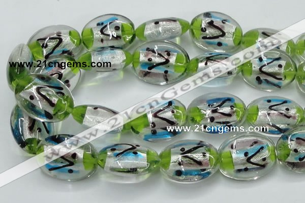 CLG861 15.5 inches 24*30mm oval lampwork glass beads wholesale