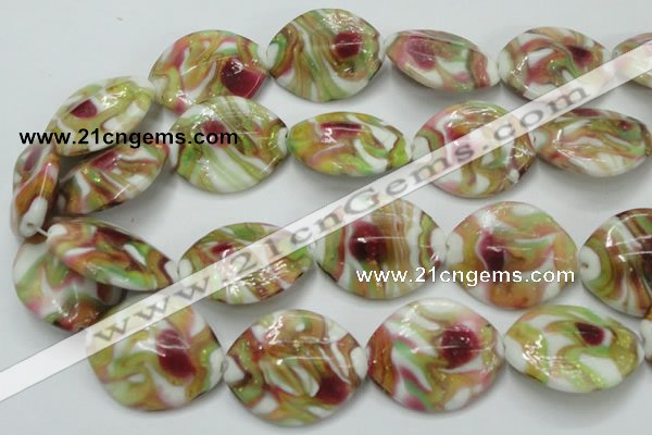 CLG862 15.5 inches 24*30mm marquise lampwork glass beads wholesale