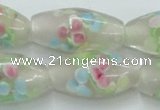 CLG865 14 inches 10*20mm rice lampwork glass beads wholesale