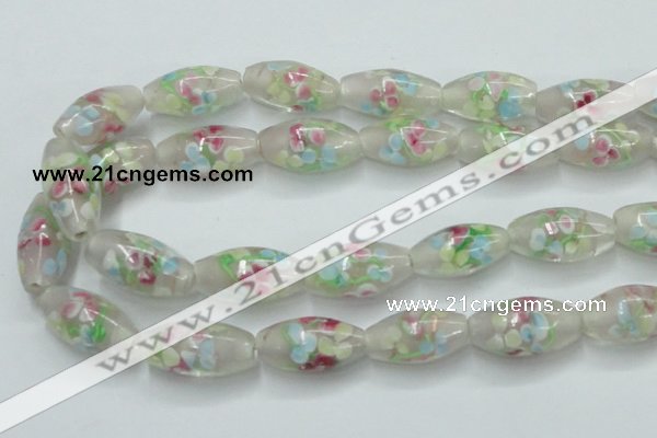 CLG865 14 inches 10*20mm rice lampwork glass beads wholesale