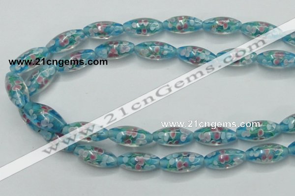 CLG866 15.5 inches 10*20mm rice lampwork glass beads wholesale