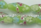 CLG867 15.5 inches 10*20mm rice lampwork glass beads wholesale