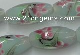 CLG870 15.5 inches 10*20mm rice lampwork glass beads wholesale