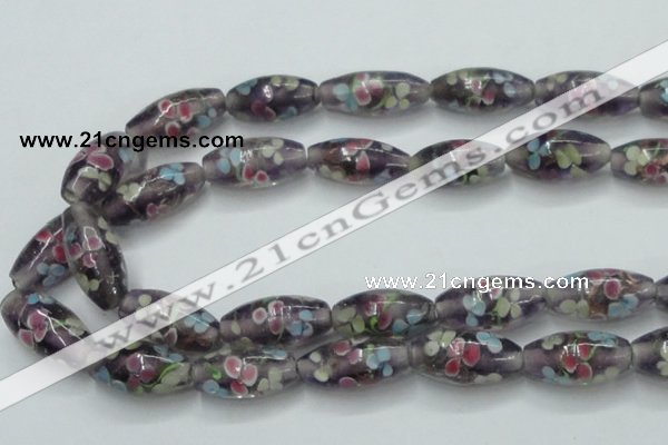 CLG871 15.5 inches 10*20mm rice lampwork glass beads wholesale