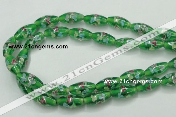 CLG873 15.5 inches 10*20mm rice lampwork glass beads wholesale