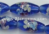 CLG874 15.5 inches 10*20mm rice lampwork glass beads wholesale