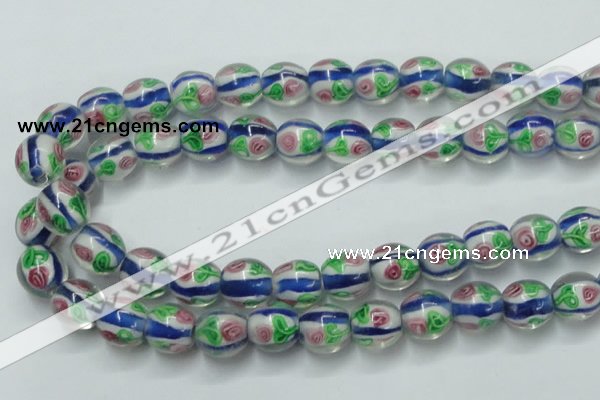 CLG875 15.5 inches 12mm round lampwork glass beads wholesale