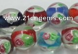 CLG876 15.5 inches 12mm round lampwork glass beads wholesale