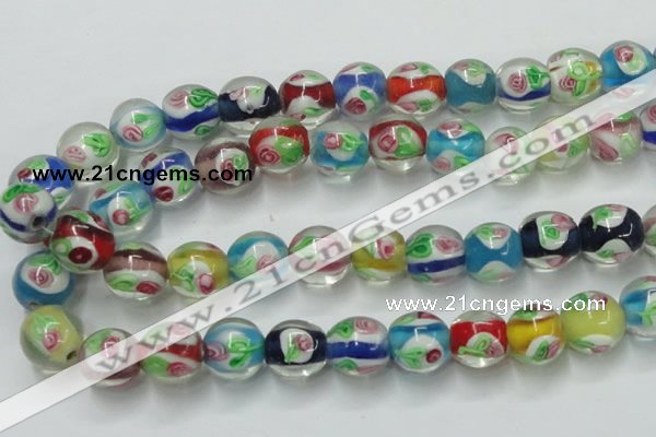 CLG876 15.5 inches 12mm round lampwork glass beads wholesale