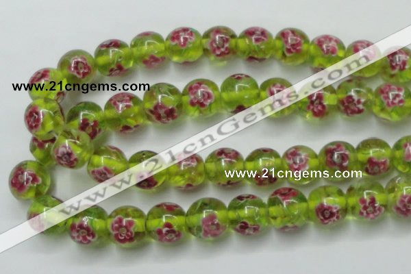 CLG877 14 inches 14mm round lampwork glass beads wholesale