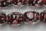 CLG878 15 inches 11*13mm oval lampwork glass beads wholesale