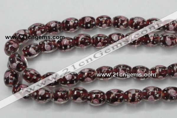 CLG878 15 inches 11*13mm oval lampwork glass beads wholesale