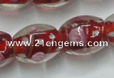 CLG879 15 inches 12*15mm oval lampwork glass beads wholesale