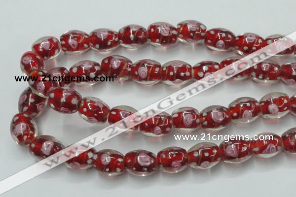 CLG879 15 inches 12*15mm oval lampwork glass beads wholesale