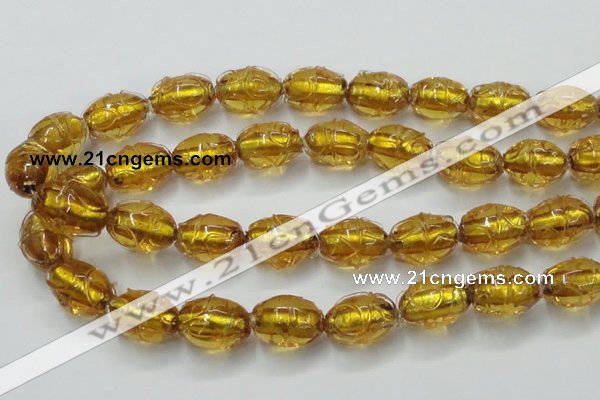 CLG882 2PCS 16 inches 12*18mm oval lampwork glass beads wholesale