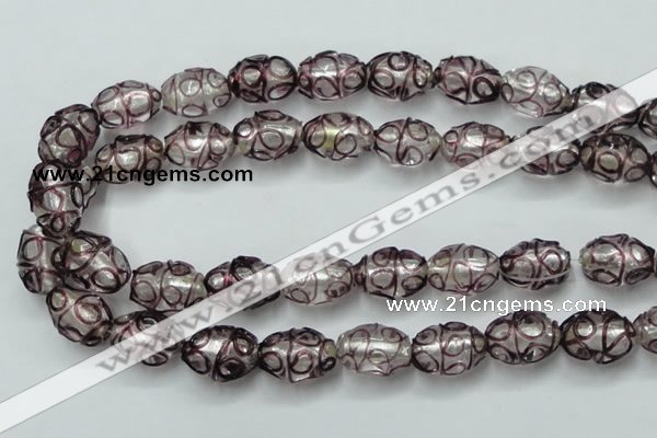 CLG885 2PCS 16 inches 12*18mm oval lampwork glass beads wholesale