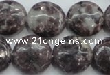 CLI01 15.5 inches 20mm flat round natural lilac jasper beads wholesale