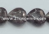 CLI03 15.5 inches 20*20mm heart natural lilac jasper beads wholesale