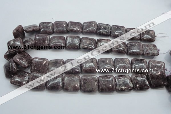 CLI08 15.5 inches 20*20mm square natural lilac jasper beads wholesale