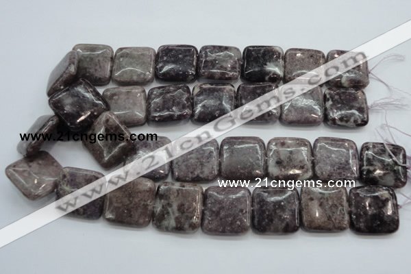 CLI09 15.5 inches 25*25mm square natural lilac jasper beads wholesale