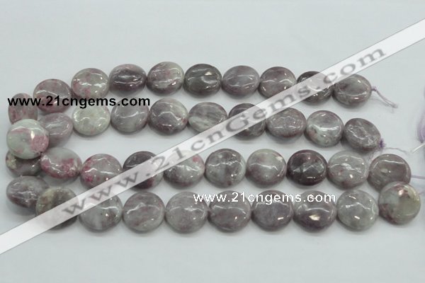 CLI56 15.5 inches 20mm flat round natural lilac jasper beads wholesale