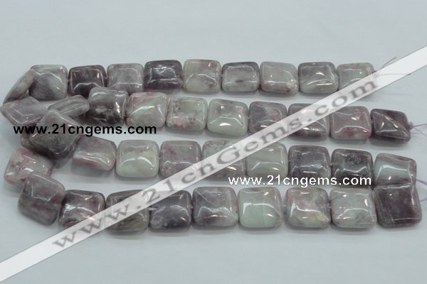 CLI62 15.5 inches 20*20mm square natural lilac jasper beads wholesale