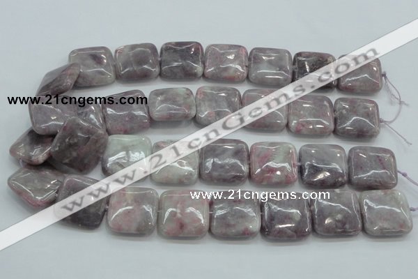 CLI63 15.5 inches 25*25mm square natural lilac jasper beads wholesale