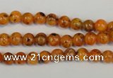 CLJ211 15.5 inches 6mm round dyed sesame jasper beads wholesale