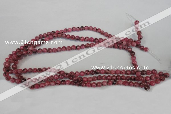 CLJ212 15.5 inches 6mm round dyed sesame jasper beads wholesale