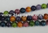 CLJ215 15.5 inches 6mm round mixed color dyed sesame jasper beads