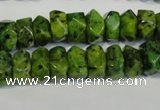 CLJ245 15.5 inches 6*11mm faceted nuggets dyed sesame jasper beads