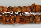 CLJ246 15.5 inches 6*11mm faceted nuggets dyed sesame jasper beads