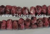 CLJ247 15.5 inches 6*11mm faceted nuggets dyed sesame jasper beads