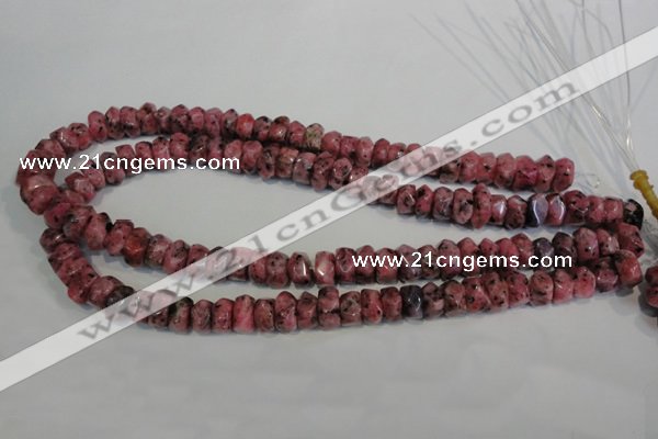 CLJ247 15.5 inches 6*11mm faceted nuggets dyed sesame jasper beads