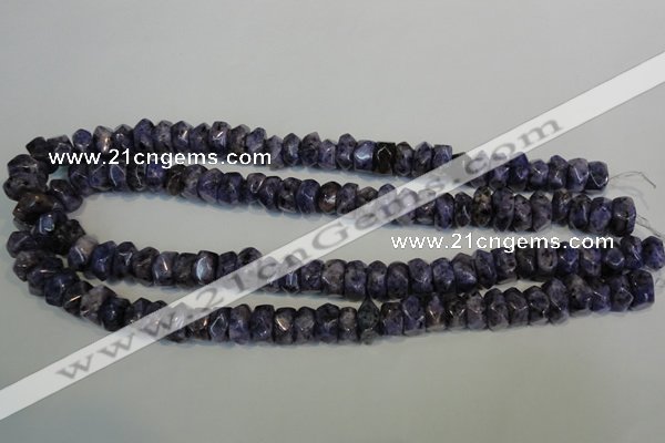 CLJ248 15.5 inches 6*11mm faceted nuggets dyed sesame jasper beads