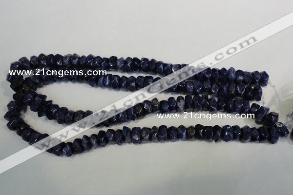 CLJ249 15.5 inches 6*11mm faceted nuggets dyed sesame jasper beads