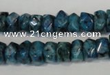 CLJ250 15.5 inches 6*11mm faceted nuggets dyed sesame jasper beads