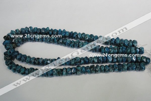 CLJ250 15.5 inches 6*11mm faceted nuggets dyed sesame jasper beads