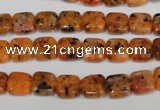 CLJ252 15.5 inches 8*8mm square dyed sesame jasper beads wholesale