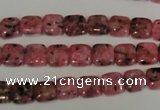 CLJ253 15.5 inches 8*8mm square dyed sesame jasper beads wholesale