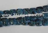 CLJ256 15.5 inches 8*8mm square dyed sesame jasper beads wholesale