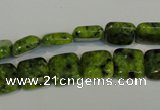 CLJ260 15.5 inches 10*10mm square dyed sesame jasper beads wholesale