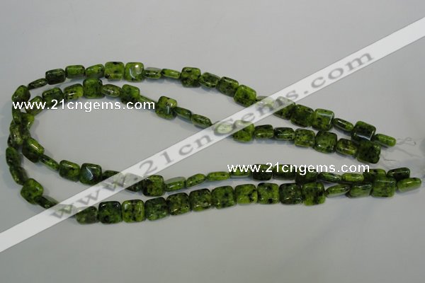 CLJ260 15.5 inches 10*10mm square dyed sesame jasper beads wholesale