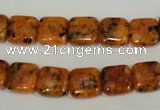 CLJ261 15.5 inches 10*10mm square dyed sesame jasper beads wholesale