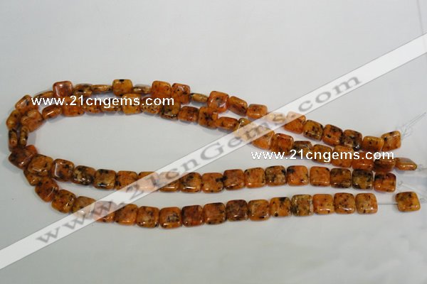 CLJ261 15.5 inches 10*10mm square dyed sesame jasper beads wholesale