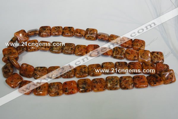 CLJ271 15.5 inches 16*16mm square dyed sesame jasper beads wholesale