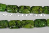 CLJ280 15.5 inches 10*14mm rectangle dyed sesame jasper beads wholesale